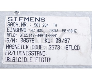 SIEMENS 6FC5147-0AA14-0AA1  6FC51470AA140AA1  6FC5103-0AB03-0AA2  6FC51030AB030 