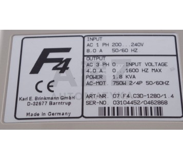 KEB 07.F4.C3D-1280/1.4  07.F4.C3D12801.4 07F4C3D128014 