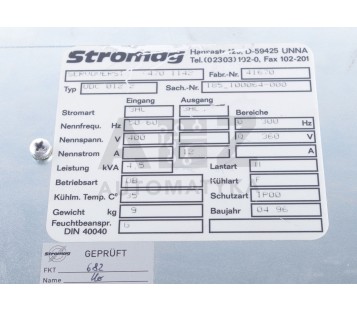 STROMAG Stromatic UDC 012.2 UDC0122  SERVOVERST 470 1142  41670