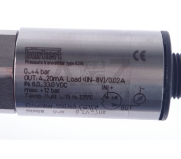 BURKERT PRESSURE TYPE 8314  550365
