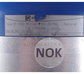 ALPHA SP 100G-MF2-40-1G1-2S-PGG 100GMF2401G12SPGG  RATIO 40