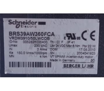 BERGER LAHR SCHNEIDER BRS39AW360FCA  + BINDER P015596/A3  P015596A3