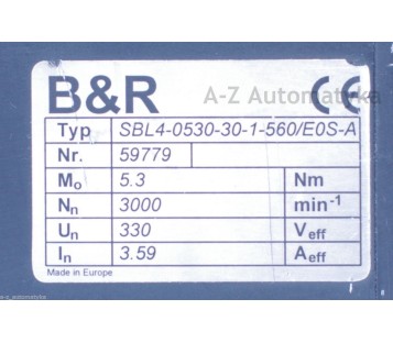 B&R SERVO MOTOR SBL4-0530-30-1-560/E0S-A ( SBL40530301560  )