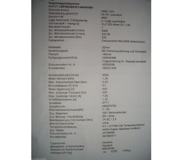 SEW EURODRIVE KAF37 CMP50S/BK/KY/AK0H/SB1 240Nm 223rpm  ! NEW !