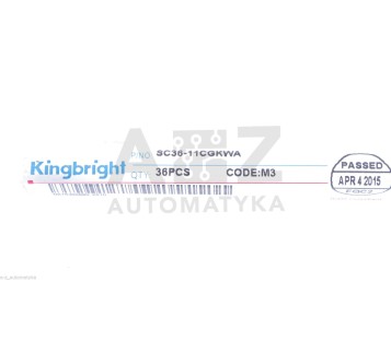 KINGBRIGHT SC36-11CGKWA  SC3611CGKWA ! 12PCS ! NEW !