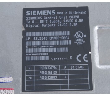 SIEMENS 6SL3040-0MA00-0AA1   6SL30400MA000AA1  CONTROL UNIT CU320