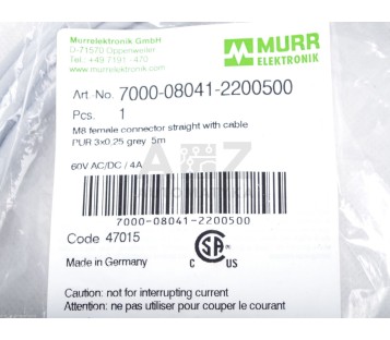 MURR ELEKTRONIK 7000-08041-2200500 7000080412200500 ! NEW !