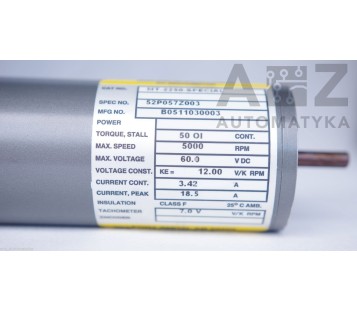 BALDOR: DC SERVOMOTOR  MT-2250-SPECIAL  52P057Z003  5000rpm 60VDC 3,42A  ! NEW !