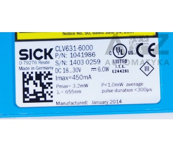 SICK: CLV631-6000 1041986  Barcode Scanner ! NEW IN BOX !