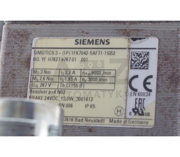 SIEMENS SIMOTICS 3  1FK7042-5AF71-1SB2  1FK70425AF711SB2 