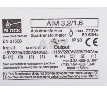 BLOCK AIM 3,2/1,6  AIM3216 autotransformer ! NEW !