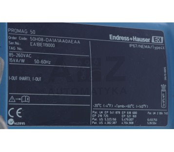 ENDRESS + HAUSER PROMAG H  50H08-DA1A1AA0AEAA 50H08DA1A1AA0AEAA