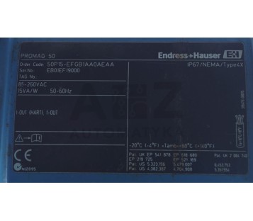 ENDRESS + HAUSER PROMAG P 50P15-EFGB1AA0AEAA  50P15EFGB1AA0AEAA  