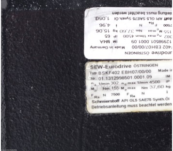 SEW EURODRIVE BSKF402 EBH07/00/00 GEARHEAD