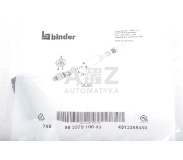 BINDER 768 99 3379 100 03 4913395450 76899337910003 Male Cable Connecto ! NEW ! 