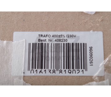 Trenntransformator 408230 1x 400V/AC  IZ1241 elma TT OUT: 230V 630VA 2.7 ! NEW !