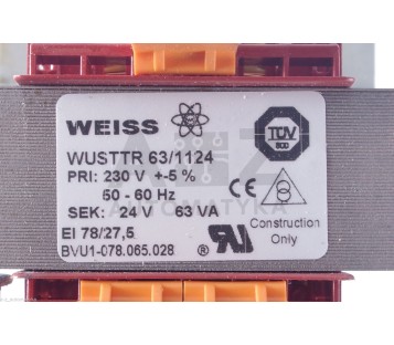 WEISS CONRAD WUSTTR 63/1124 WUSTTR631124  530398 63VA Transformer 230V/2 ! NEW !