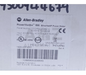 ALLEN BRADLEY POWERMONITOR 500 1420-V1P-ENT  1420V1PENT  ! NEW !