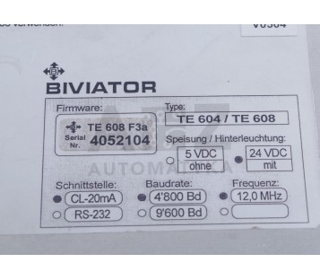 BIVIATOR TE 604/ TE 608   TE604/TE608   TE604TE608 