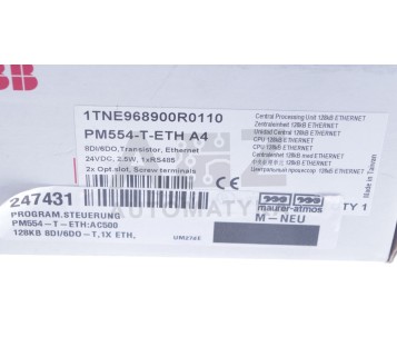 ABB 1TNE968900R0110 PM554-T-ETH A4  PM554-T-ETHA4  PM554TETHA4 ! NEW !