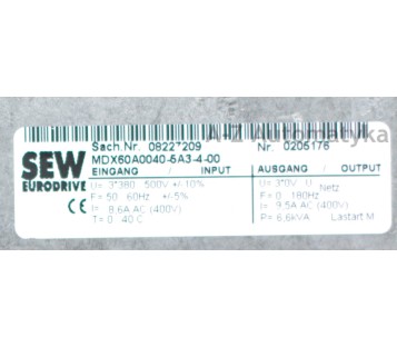 SEW EURODRIVE MCF41A0040-5A3-4-00 + MDX60A0040-5A3-4-00  ( 826838X / 8227209 )