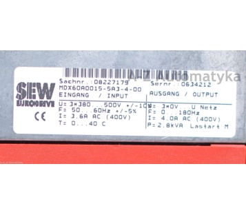 SEW EURODRIVE MCV41A0015-5A3-4-0T + MDX60A0015-5A3-4-00  ( 8274959 / 8227179 )