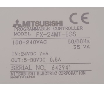 MITSUBISHI MELSEC FX-24MT FX24MT TRANSISTOR UNIT FX-24MT-ESS FX24MTESS 