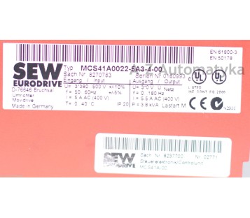 SEW EURODRIVE MCS41A0022-5A3-4-00 + MDX60A0022-5A3-4-00  ( 8270783 / 8227187 )