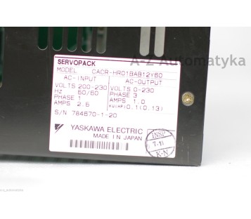YASKAWA SERVOPACK CACR-HR01BAB12Y60