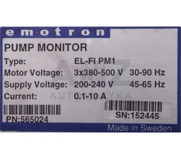 EMOTRON PUMP MONITOR EL-FI PM1 ELFIPM1 565024 