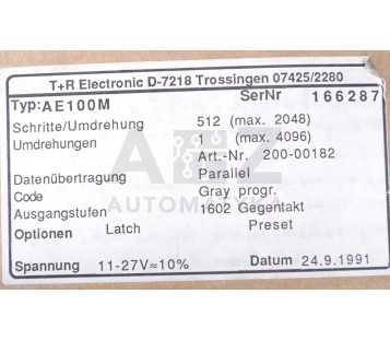 TR ELECTRONIC AE100M 200-00182 20000182 
