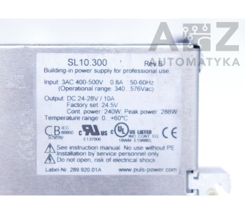 PULS SL10 SL-10 SL 10 POWER SUPPLY 24VDC 10A  SL10.300 SL10300 SL10-300