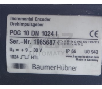 BAUMER HUBNER POG 10 DN 1024 I   POG10DN1024I INCREMENTAL ENCODER! NEW !