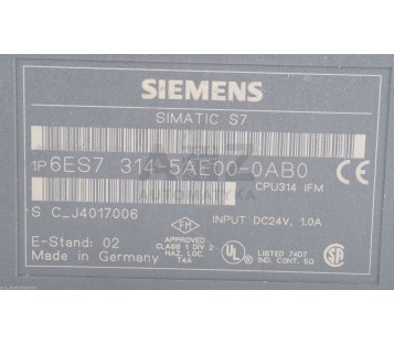SIEMENS CPU314 IFM 6ES7 314-5AE00-0AB0 6ES73145AE000AB0 
