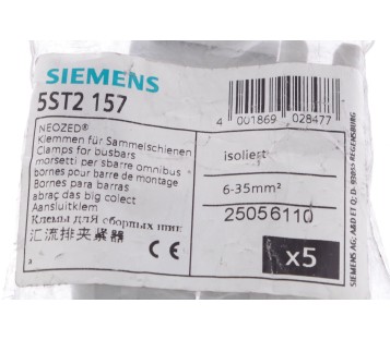 SIEMENS 5ST2157 5ST2-157 25056110 CLAMPS FOR BUSBARS 6-35mm ! 5PCS ! NEW 