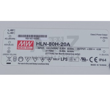 MEAN WELL HLN-80H-20A HLN80H20A 20V 4A power supply ! NEW !