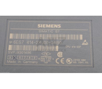 SIEMENS CPU 414-2DP 6ES7 414-2XJ00-0AB0 6ES74142XJ000AB0