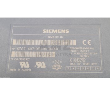 SIEMENS 6ES7 407-0RA00-0AA0 6ES74070RA000AA0