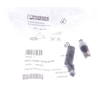 PHOENIX CONTACT SACC-M8MS-3CON-M-SW 1501252 3PIN M8 MALE SENSOR PLUG ! 5PCS !NEW