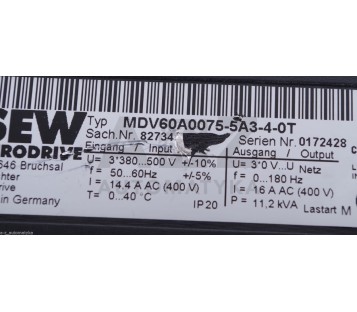SEW MDV60A0075-5A3-4-OT  MDV60A00755A34OT  82734 CONTROL MODULE