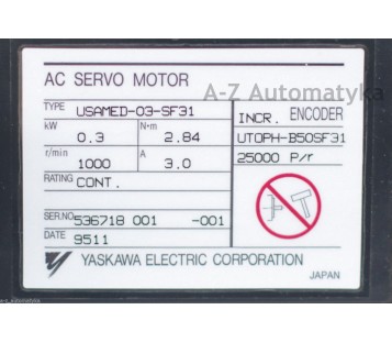 YASKAWA AC SERVO MOTOR USAMED-03-SF31 ( USAMED03SF31 )