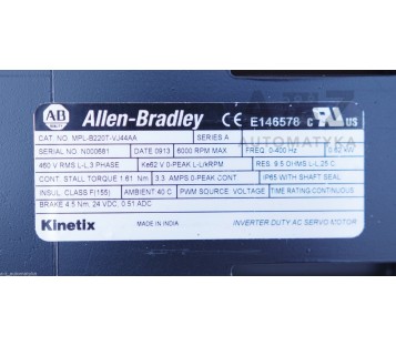 ALLEN-BRADLEY KINETIX  MPL-B220T-VJ44AA ( MPLB220TVJ44AA ) ! NEW IN BOX !