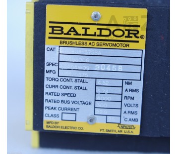 BALDOR BS/M80A-375BA ( BSM80A375BA ) A0496006  S2P04W09 BALDOR BSM80A-375BA NEW