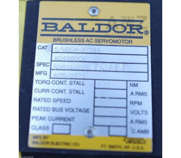BALDOR BS/M80A-375BA ( BSM80A375BA ) A0496006  S2P04W09 BALDOR BSM80A-375BA NEW