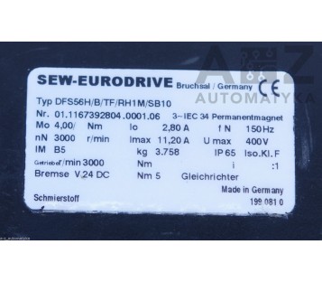 SEW EURODRIVE DFS56H/B/TF/RH1M/SB10 ! NEW !