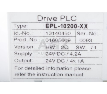 LENZE DRIVE PLC EPL-10200-XX  EPL10200XX 13140450 01605609