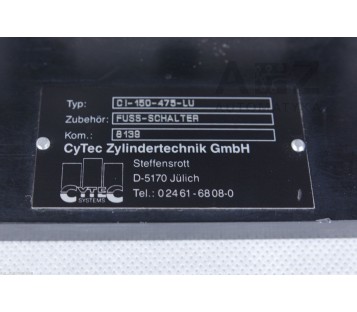 CYTEC CI-150-475-LU ZYLINDERTECHNIK CI150475LU  ELECTRIC CYLINDER FOR TABLE
