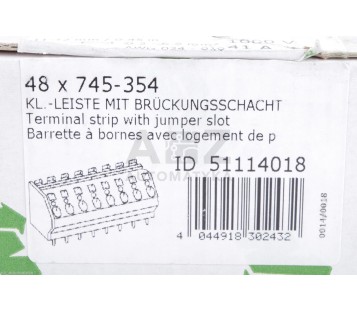 WAGO 745 745-354 745354   PCB terminal strip 2 solder pins/pole ! 48PCS  ! NEW !