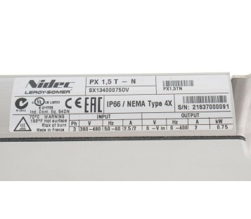 NIDEC LEROY SOMER PX 1,5 T-N SX13400075DV PROXIDRIVE