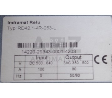 REXROTH INDRAMAT RD500 REFU RD42.1-4R-053-L  RD4214R053L